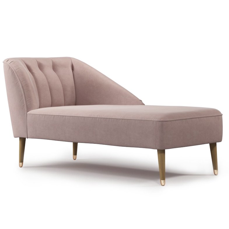 Кушетка Chaise Longue, Pink Cotton Velvet Розовый пастельный в Казани | Loft Concept 