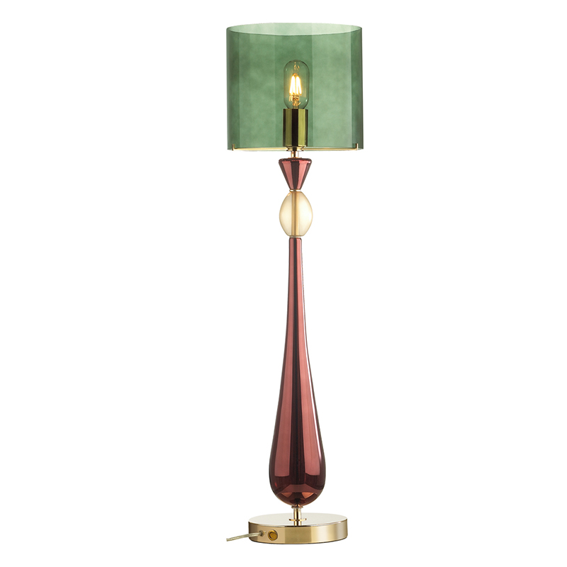 Настольная лампа Roser Green Burgundy Table Lamp Бургундский красный Золотой Зеленый в Казани | Loft Concept 