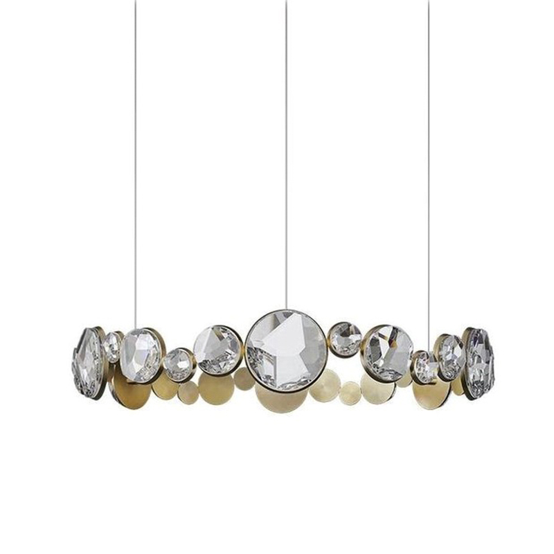 Люстра RING horizontal chandelier with crystals Прозрачный Латунь в Казани | Loft Concept 