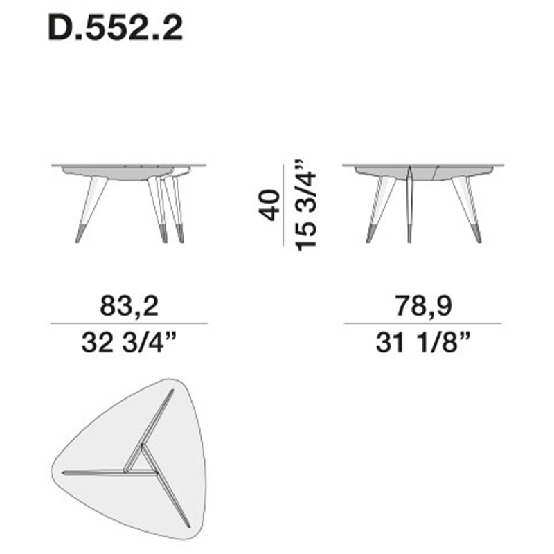 Дизайнерский кофейный стол со стеклянной столешницей Gio Ponti D.552.2 Coffee Table в Казани