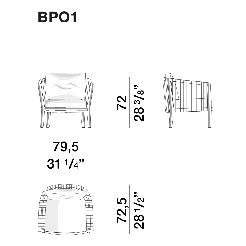 Дизайнерское уличное кресло из массива дерева с веревочной спинкой BOBOLI Armchair в Казани