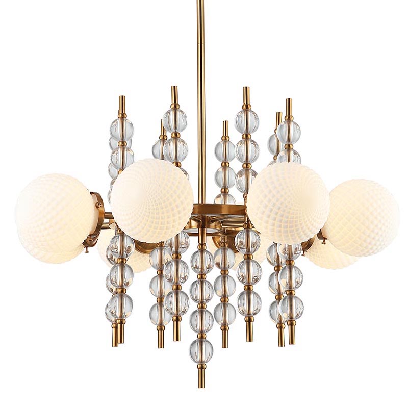 Люстра Addelyn Chandelier 8 lamp Белый Латунь в Казани | Loft Concept 