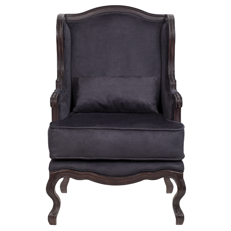 Кресло George Grand Armchair black velour Черный Коричневый в Казани | Loft Concept 