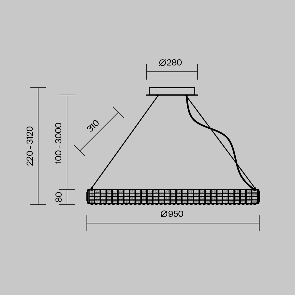 Люстра подвесная Castello 3000К 35Вт в Казани