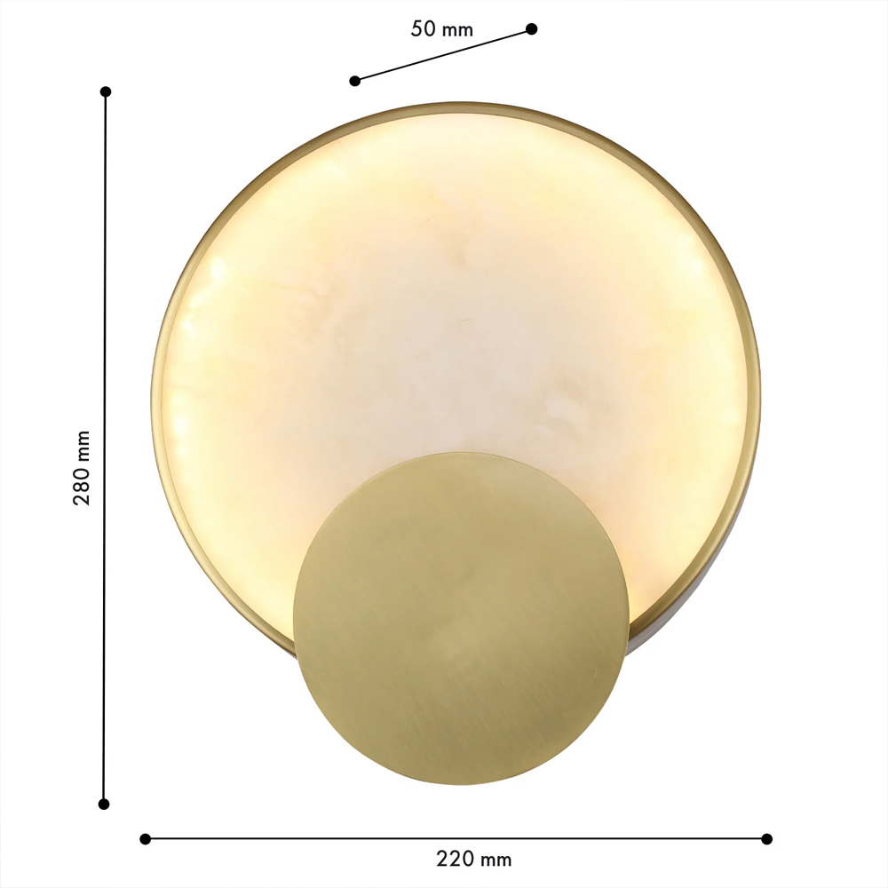 Бра в форме диска из бежевого алебастра Cryptocrystalline Stone в Казани