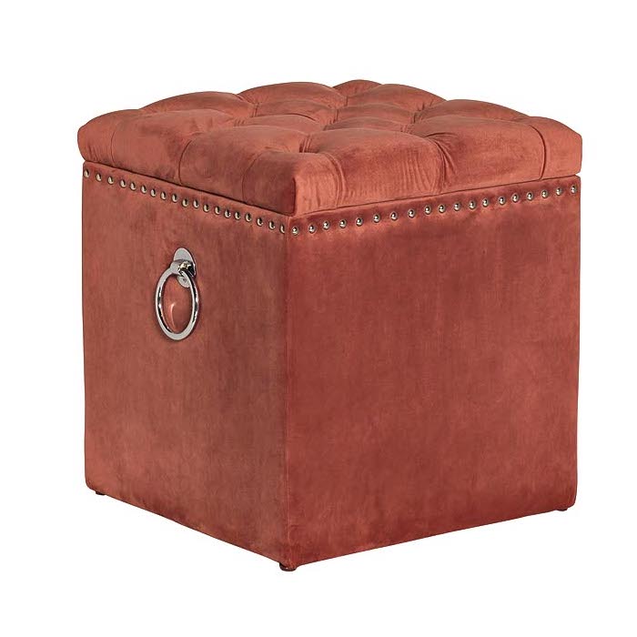 Пуф Terracotta Box Puff Терракотовый Хром в Казани | Loft Concept 