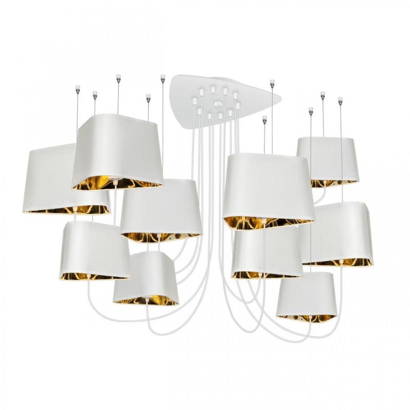 Люстра Designheure Lighting White Grand Nuage10 плафонов Белый Золотой в Казани | Loft Concept 