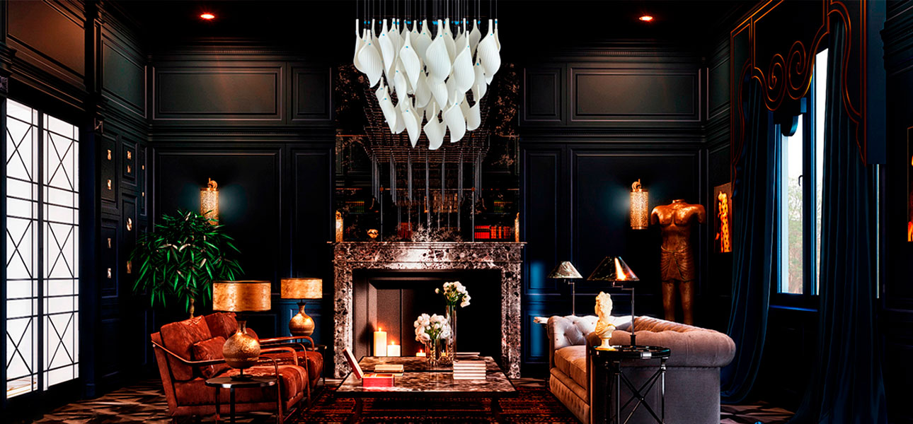 Дизайнерская люстра White Flower Petals высота 70 см - фото №2