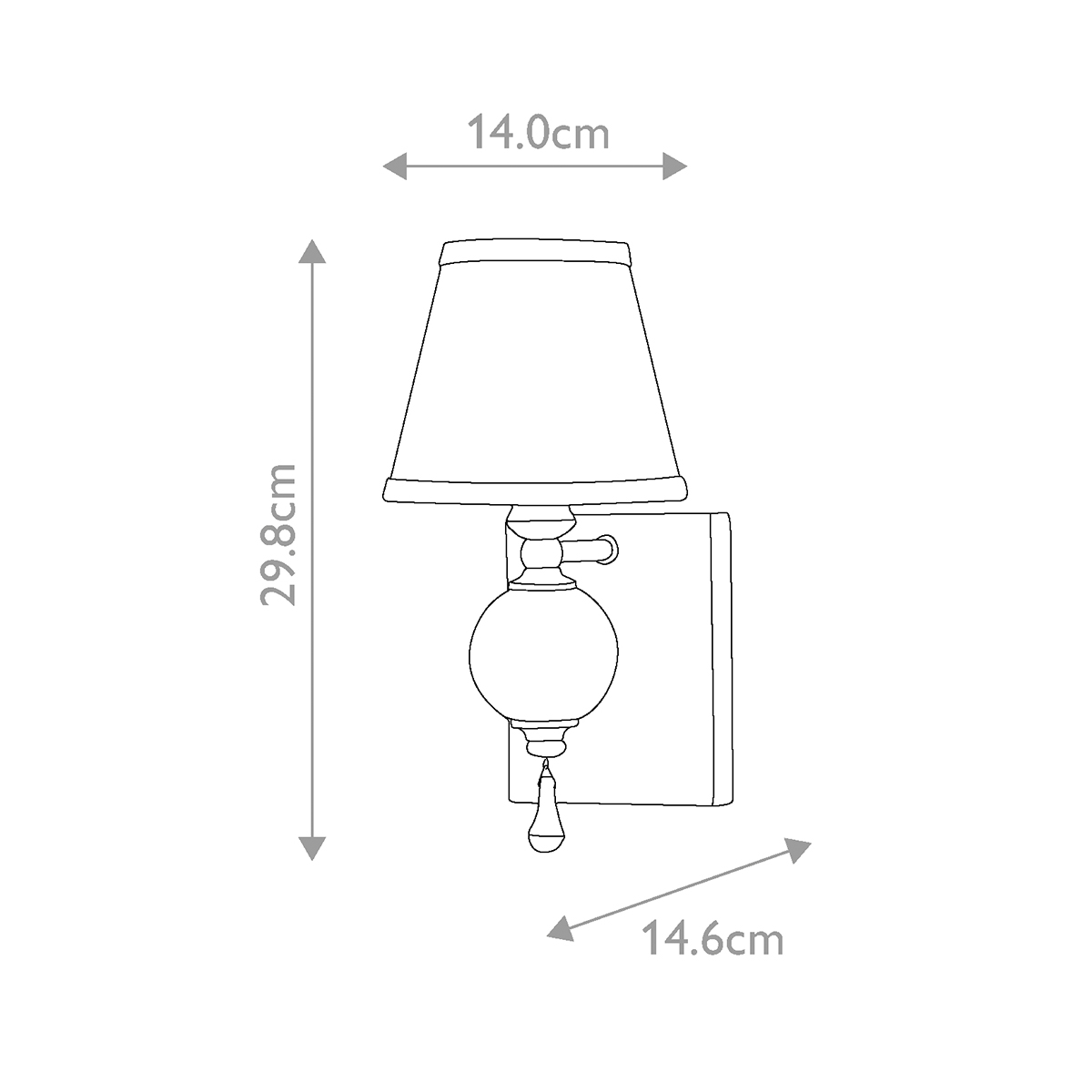 Бра со стеклянным шарообразным декором с пузырьками и бежевым абажуром Feiss в Казани