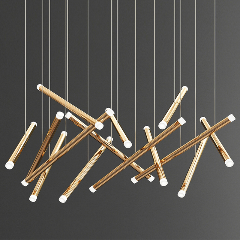 Люстра Dutti D0068 LED Chandelier Modern 14 Глянцевое золото в Казани | Loft Concept 