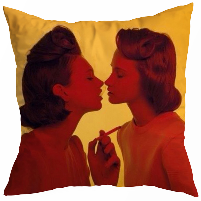 Декоративная подушка Seletti Cushion Smoking Girl Желтый Красный в Казани | Loft Concept 