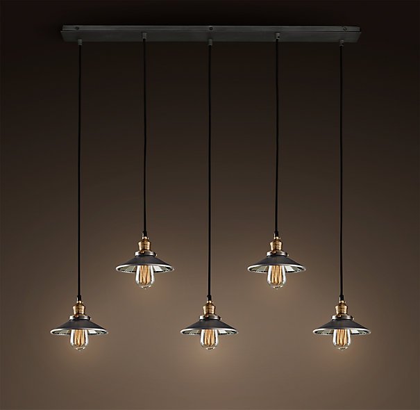 Люстра Loft Cone Pendant Reflector 5 Line Черный в Казани | Loft Concept 