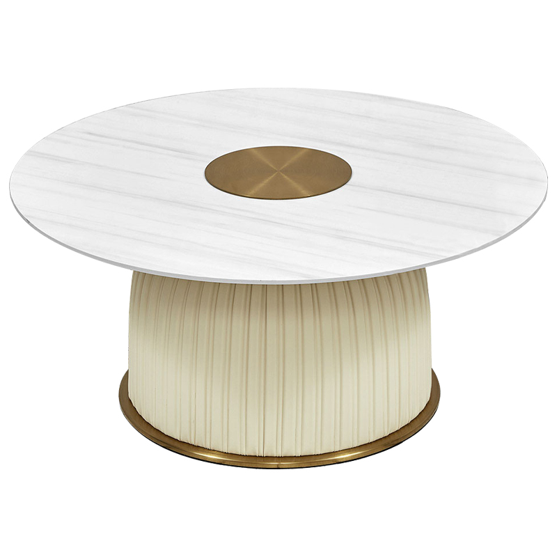 Кофейный стол Orlaith White Gold Round Table Белый ivory ( слоновая кость ) Золотой в Казани | Loft Concept 