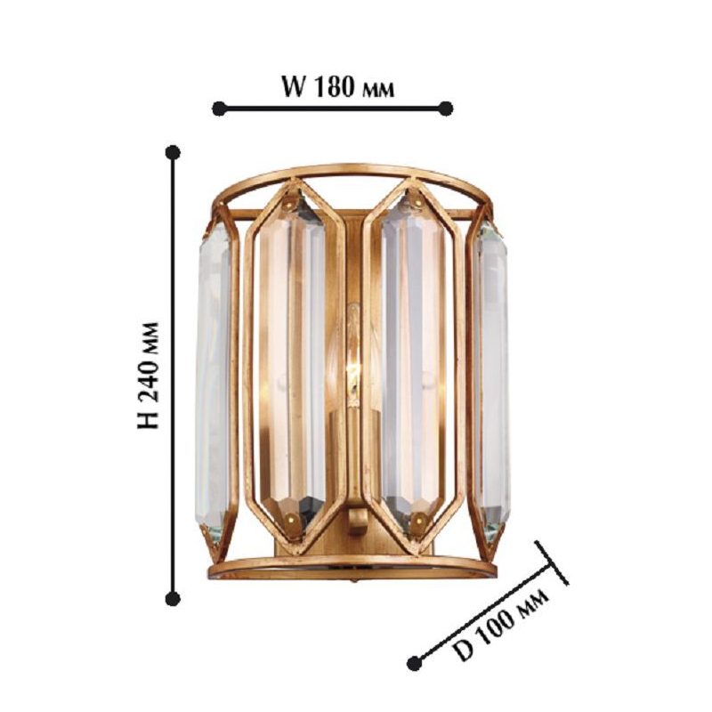 Бра с золотисто-коричневым каркасом CRYSTAL LIGHT в Казани