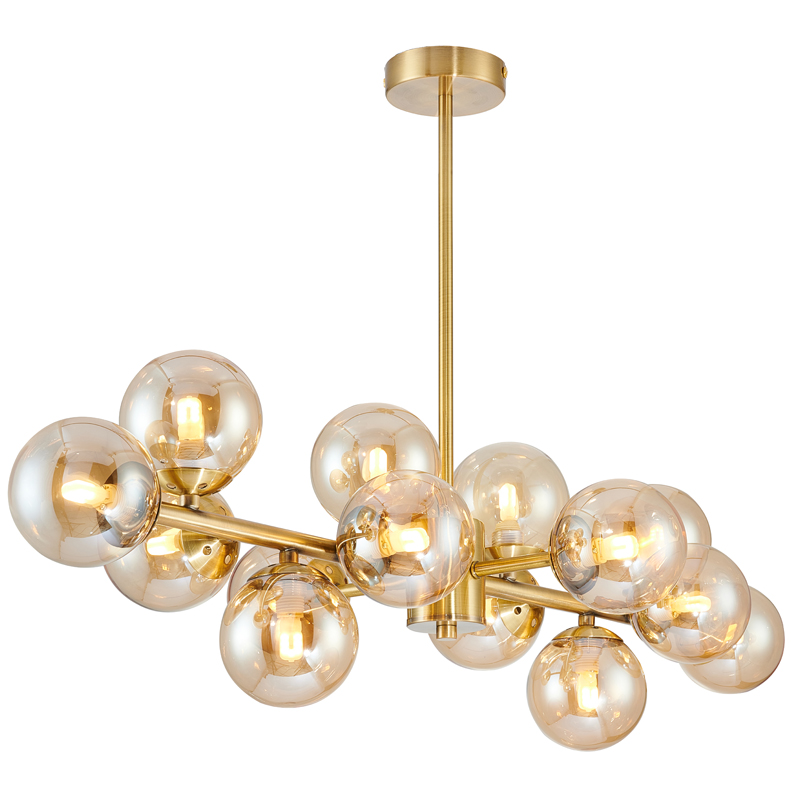 Люстра Berries Chandelier amber 14 Латунь Янтарь (Amber) в Казани | Loft Concept 