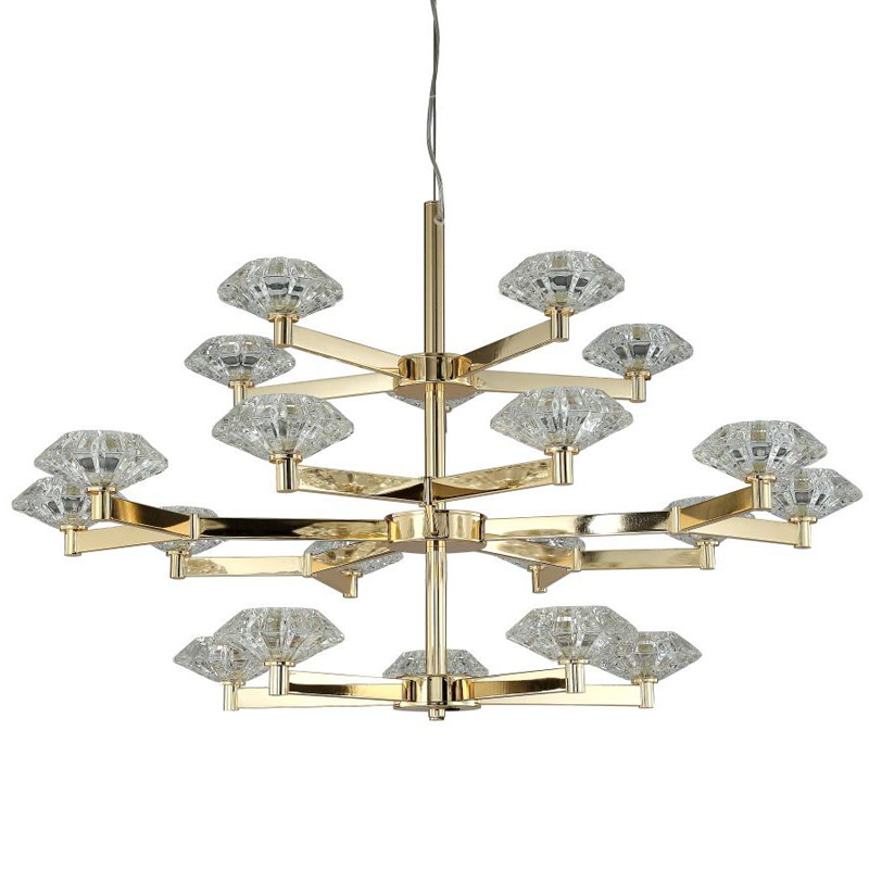 Люстра Yerker Chandelier Gold 20 Глянцевое золото Прозрачный в Казани | Loft Concept 