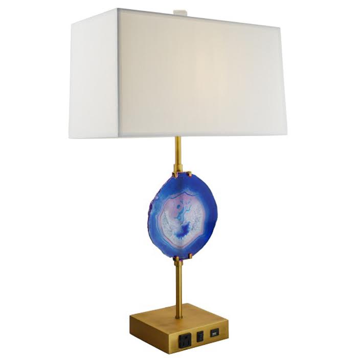 Настольная лампа Blue Agate Table Lamp Латунь Сапфирово-синий в Казани | Loft Concept 