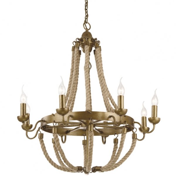 Люстра Rattan Chandelier Metall 8 Loft Rope Light  в Казани | Loft Concept 