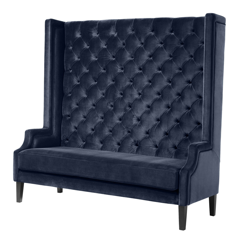 Диван Eichholtz Sofa Spectator midnight blue Синий Черный в Казани | Loft Concept 