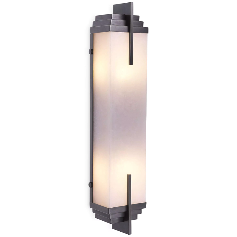 Бра Eichholtz Wall Lamp Harman Bronze Темная бронза Белое матовое стекло в Казани | Loft Concept 