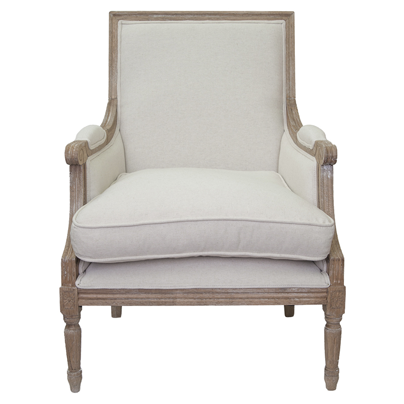 Кресло William Classical Armchair beige flax Бежевый Коричневый в Казани | Loft Concept 