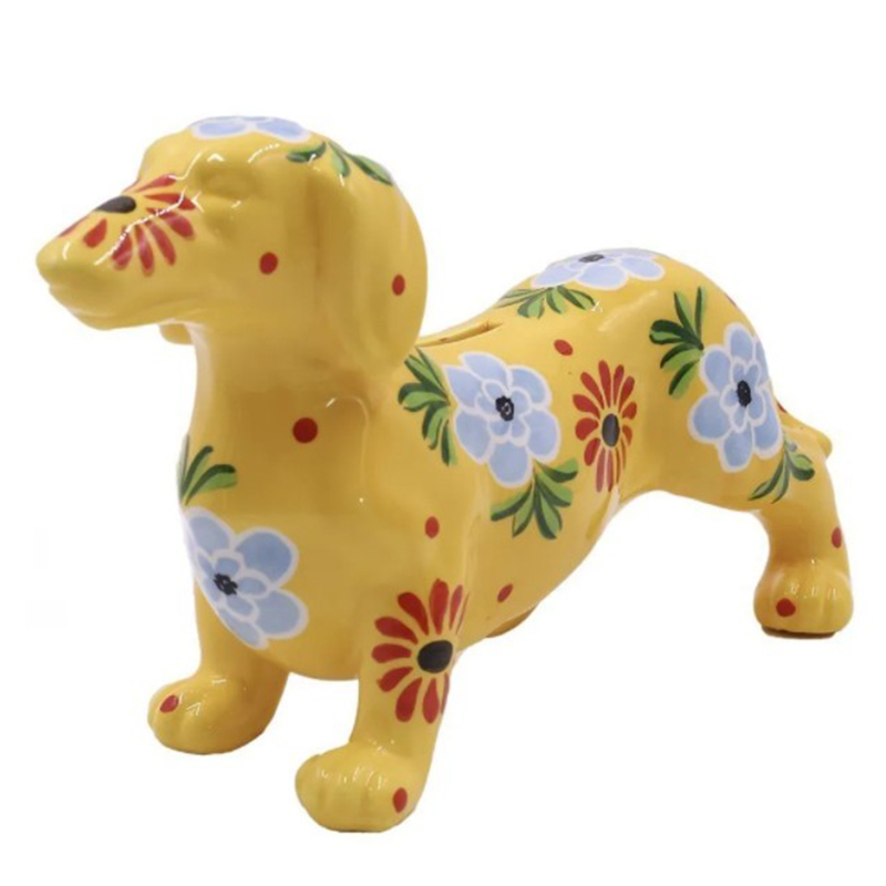 Статуэтка Flower Dachshund yellow Желтый Мульти в Казани | Loft Concept 