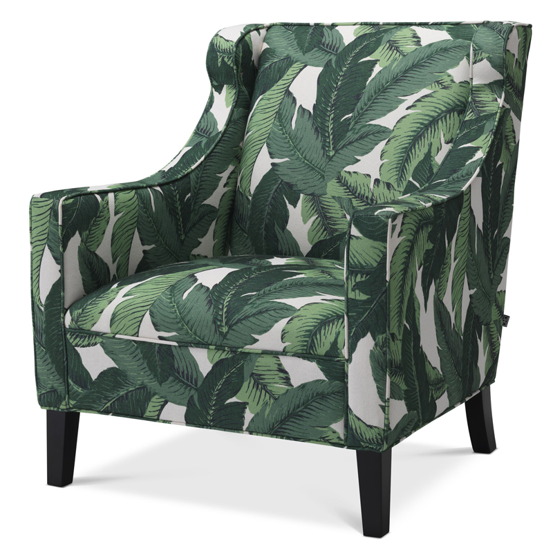 Кресло Eichholtz Chair Jenner Mustique green Зеленый Черный в Казани | Loft Concept 