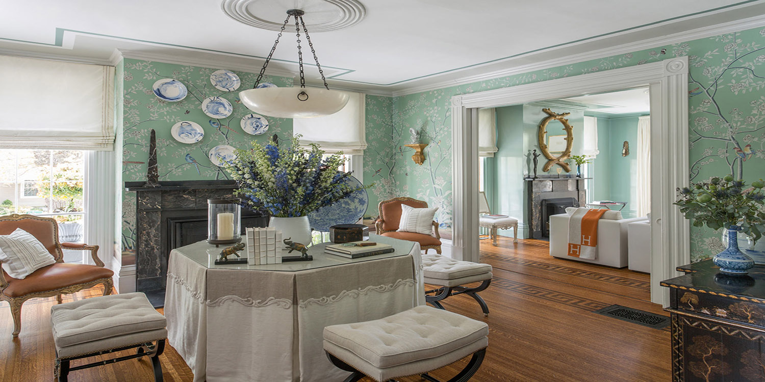 Обои ручная роспись Earlham Sung Blue - фото №1