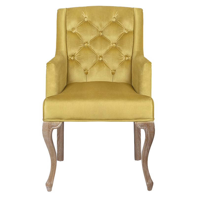 Кресло Mason Classical Armchair gold velour Желтый Коричневый в Казани | Loft Concept 