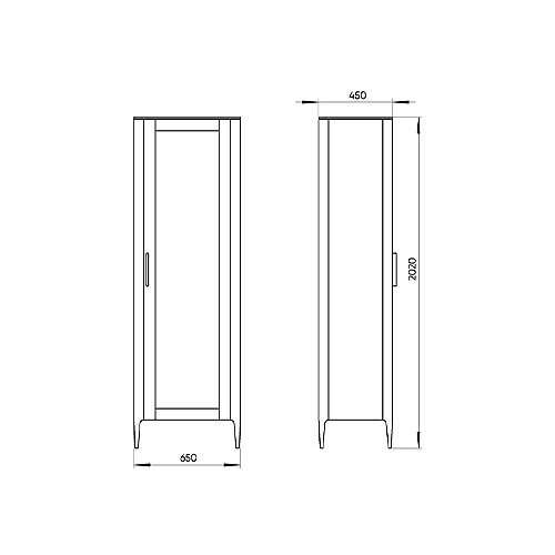 Витрина темно-серая со стеклянной дверью с 4-мя полками и 2-мя ящиками Type  в Казани