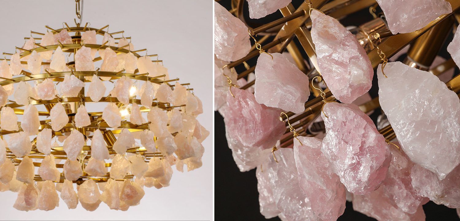 Hardis Pink stone Chandelier 65 - фото