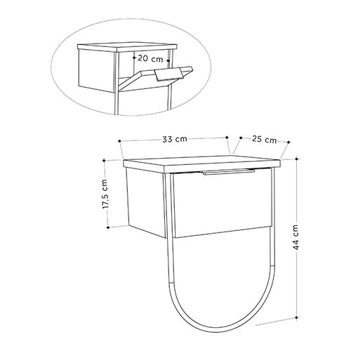 Прикроватная тумба бежево-серого цвета с откидной дверцей NORFOLK NIGHTSTAND LIGHT MOCHA в Казани