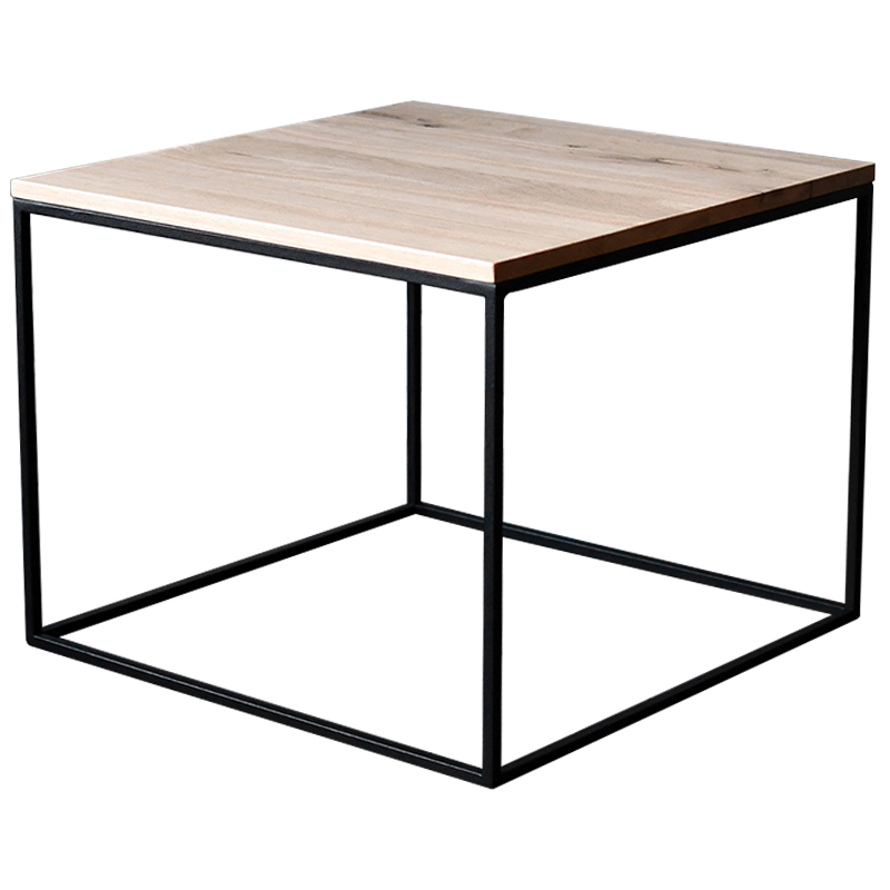 Кофейный стол Clegg Industrial Metal Rust Coffee Table Светлый дуб Черный в Казани | Loft Concept 