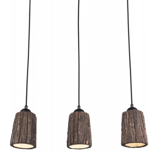 Люстра Wood Log Pendant 3 Коричневый в Казани | Loft Concept 