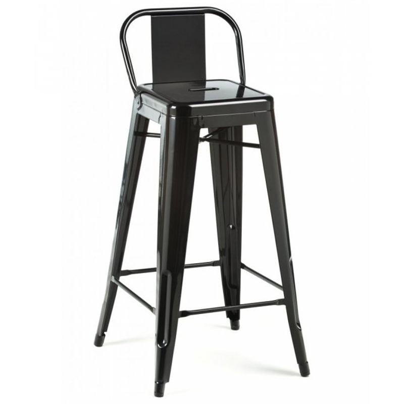 Барный стул Tolix Bar Stool 75 Backed Черный Салатовый Нержавеющая сталь Красный Оранжевый Зеленый Белый Голубой Желтый в Казани | Loft Concept 