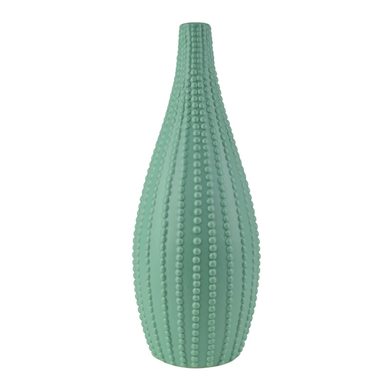 Ваза Ribbed Vase Narrow Throat turquoise 38 Бирюзовый в Казани | Loft Concept 