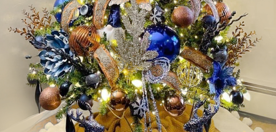 Дизайнерская Ель Синие Цветы Christmas tree Blue flowers Дизайнерская Ель Синие Цветы Christmas tree Blue flowers - Loft-Concept в Казани