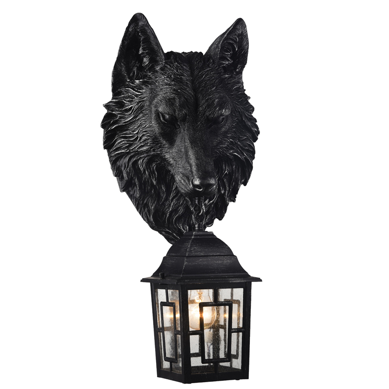 Уличный светильник Wolf Lantern Винтажный черный Прозрачное Стекло в Казани | Loft Concept 