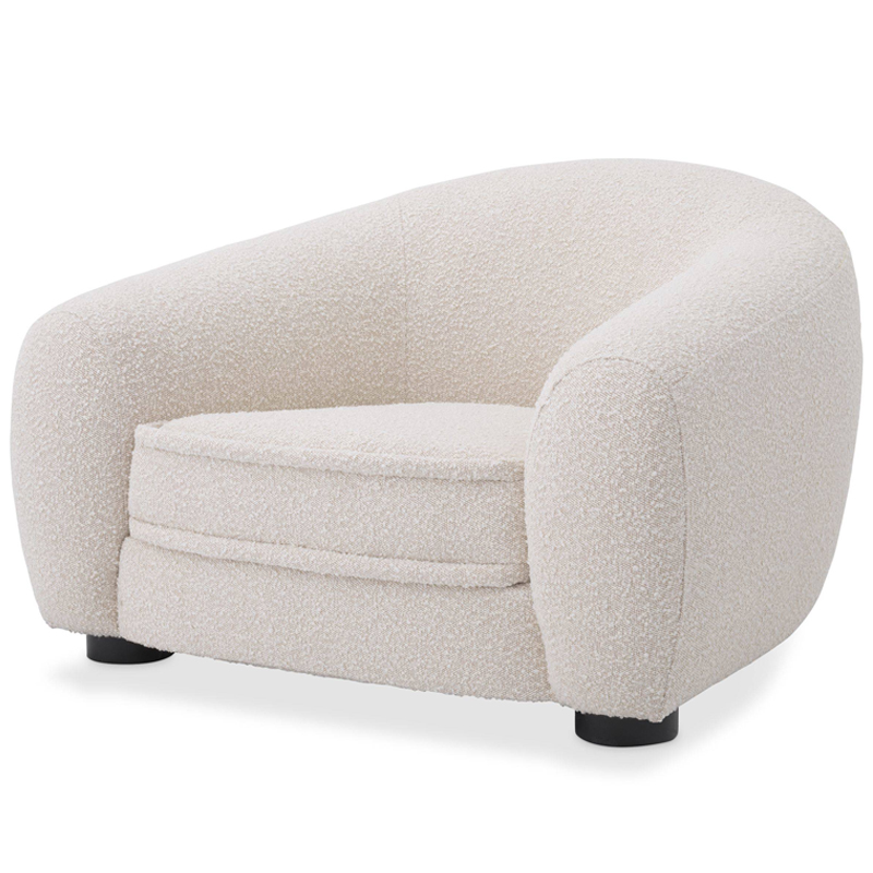 Кресло Eichholtz Chair Freud Boucle cream Кремовый Черный в Казани | Loft Concept 