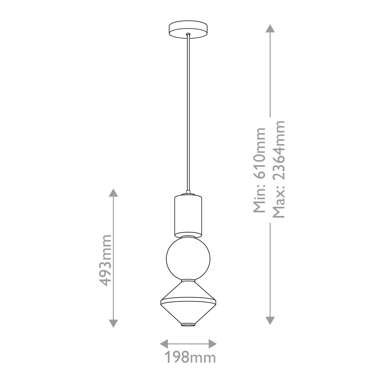 Подвесной светильник белого цвета с тремя геометрическими плафонами Alora Mood в Казани