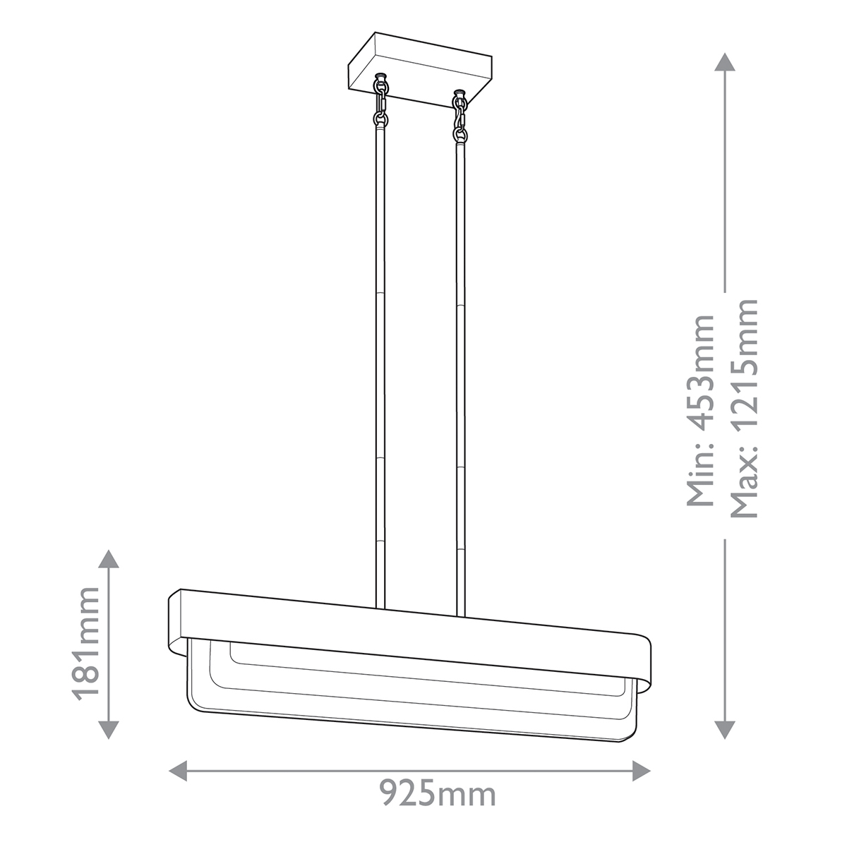 Люстра подвесная прямоугольная цвета латунь Kichler в Казани