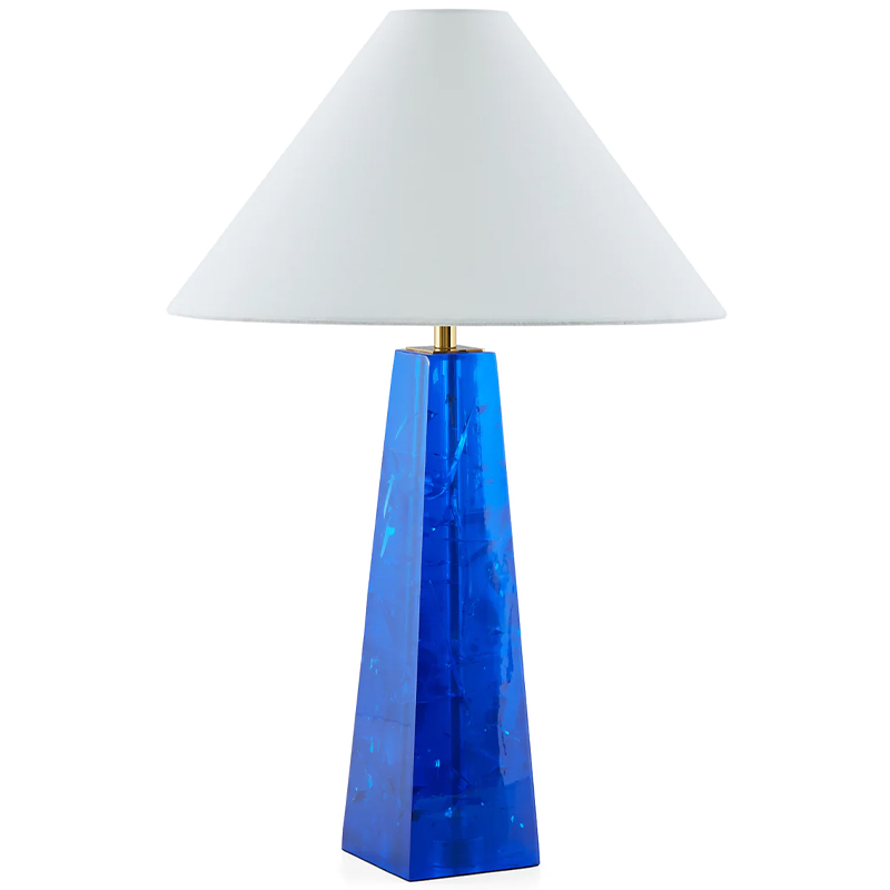 Настольная лампа Jonathan Adler Prisma Table Lamp Blue Белый Синий Латунь в Казани | Loft Concept 