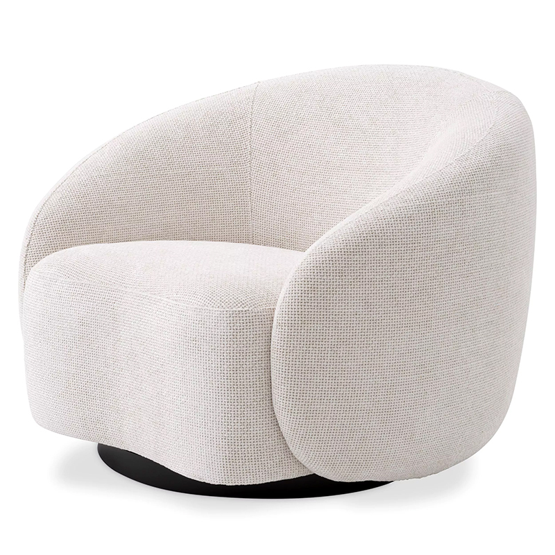 Кресло Eichholtz Swivel Chair Amore Молочный Черный Молочный Черный в Казани | Loft Concept 