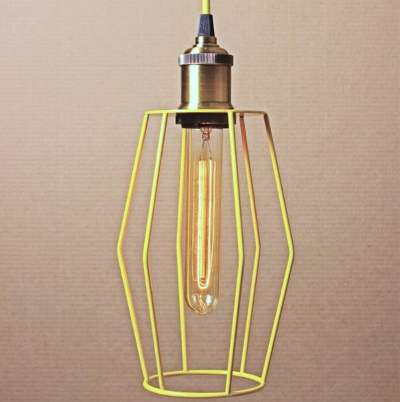 Подвесной светильник Wire Cage Pendant Spauk Yellow Желтый в Казани | Loft Concept 