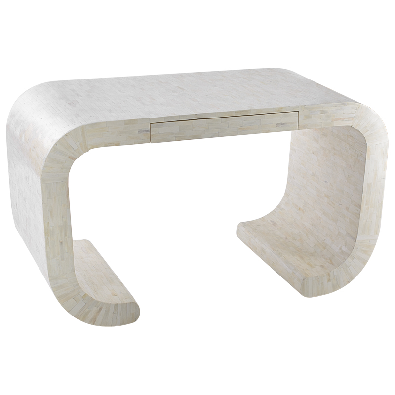 Стол рабочий Bone Inlay Table white Белый Бежевый в Казани | Loft Concept 