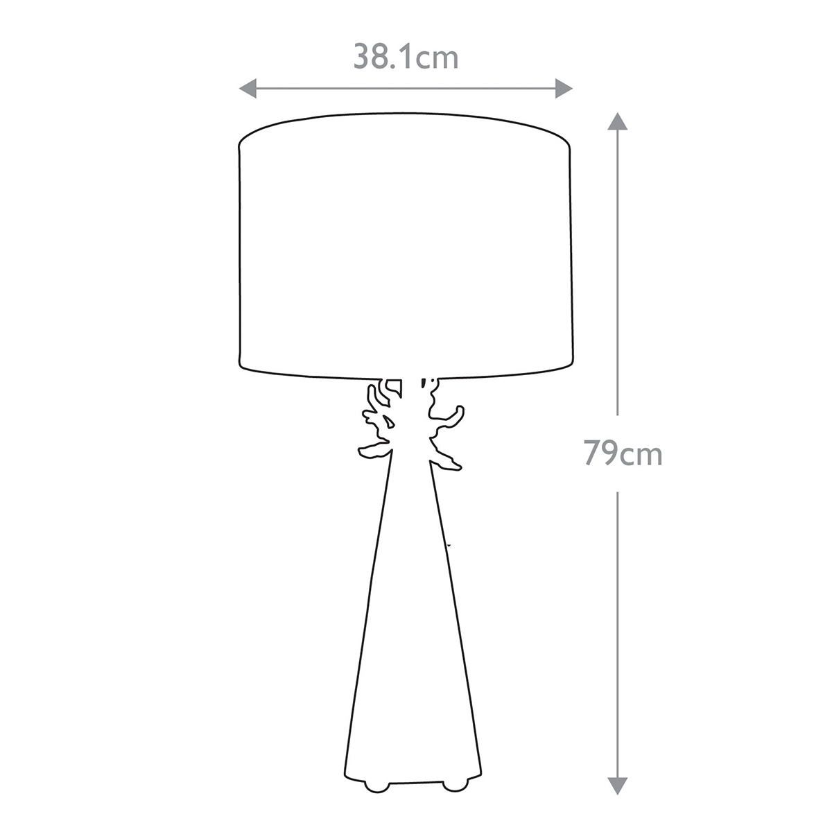 Настольная лампа с декоративным элементом золотого цвета и цилиндрическим абажуром из папье-маше светлого оттенка Flambeau в Казани