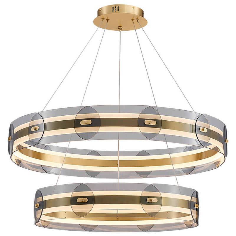 Люстра Gold 2 ring horizontal chandelier Прозрачный Латунь в Казани | Loft Concept 