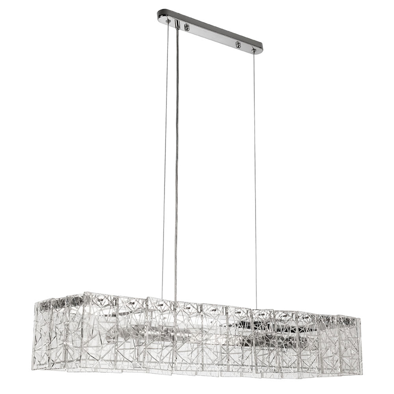 Люстра Alvaro Crystal Rectangular Chandelier Прозрачный Хром в Казани | Loft Concept 