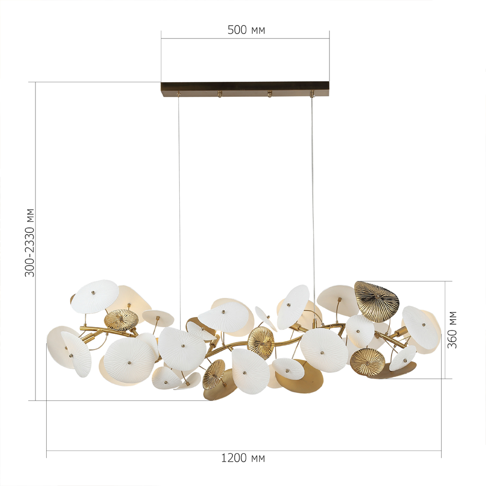 Люстра с белыми и золотистыми цветами G9 Dahlia Flowers Lamp в Казани