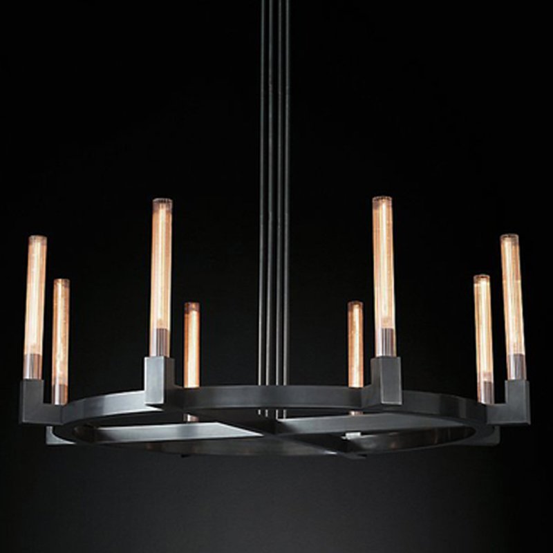 Люстра RH CANELLE Round Chandelier 8 Modern Black Черный в Казани | Loft Concept 